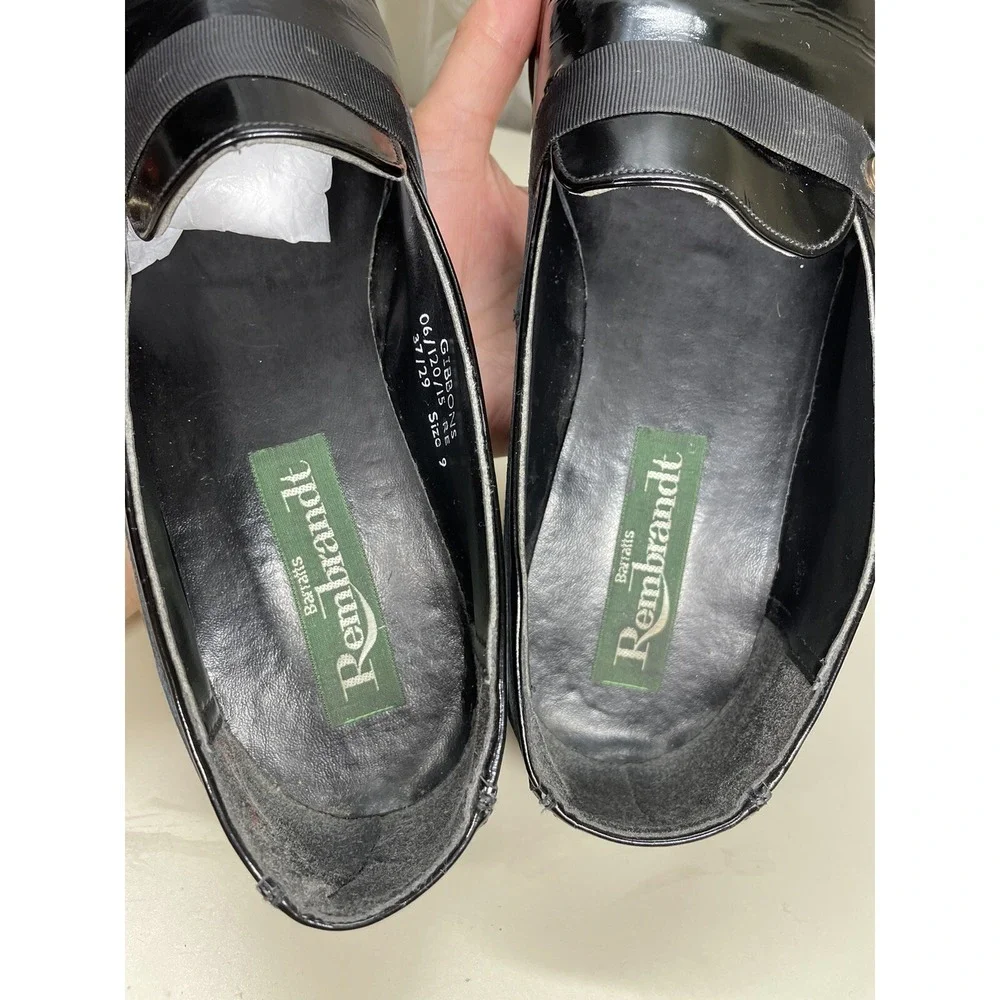Rembrandt  Barratts Mens GIBBONS Dressy Shoes Sz 9 Black Patent Leather